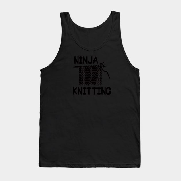 Ninja Knitting Black Yarn Knitting Tank Top by skauff